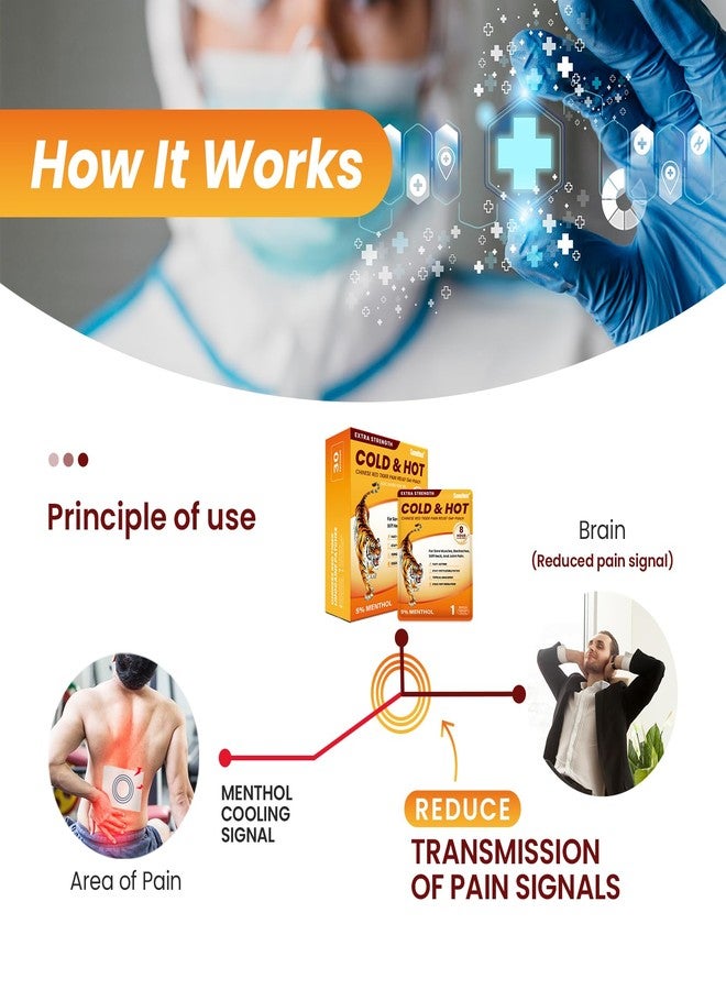 Sumifun Tiger Pain Relief Patches – 5% Menthol Chinese Red Tiger Back Patch Fast-Acting & Long-Lasting Cooling Therapy for Back, Knee & Joint Pain (Large, Count, 30) - Image 4